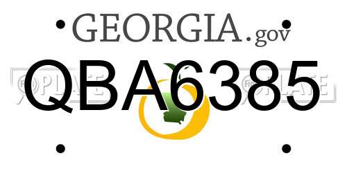 QBA6385 Georgia License Plate