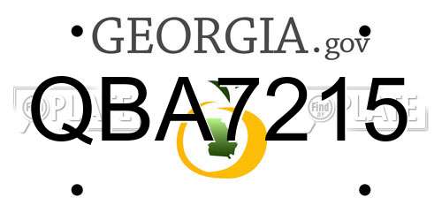 QBA7215 Georgia License Plate