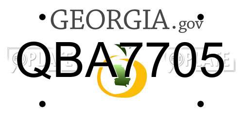 QBA7705 Georgia License Plate
