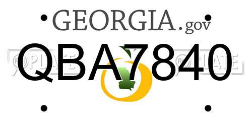 QBA7840 Georgia License Plate