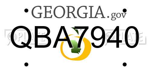 QBA7940 Georgia License Plate