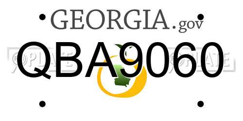 QBA9060 Georgia License Plate