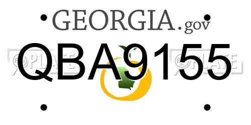 QBA9155 Georgia License Plate