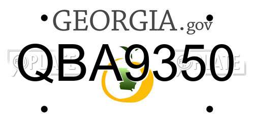 QBA9350 Georgia License Plate