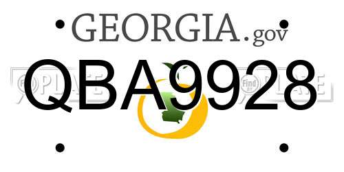 QBA9928 Georgia License Plate