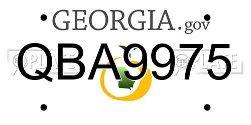 QBA9975 Georgia License Plate