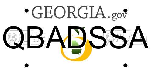 QBADSSA Georgia License Plate