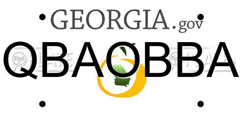 QBAOBBA Georgia License Plate