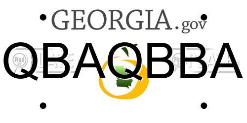 QBAQBBA Georgia License Plate