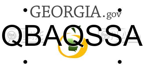 QBAQSSA Georgia License Plate