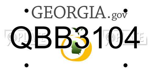 QBB3104 Georgia License Plate