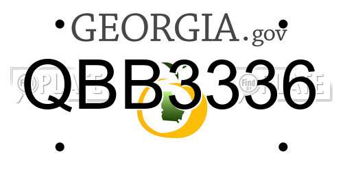 QBB3336 Georgia License Plate
