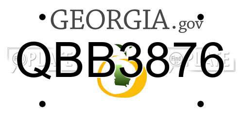 QBB3876 Georgia License Plate