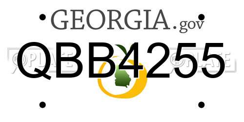 QBB4255 Georgia License Plate