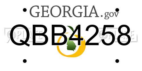 QBB4258 Georgia License Plate