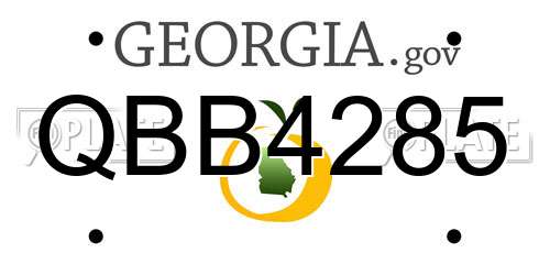 QBB4285 Georgia License Plate