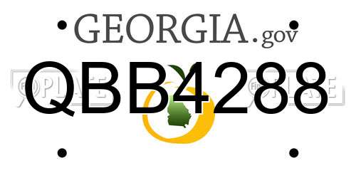 QBB4288 Georgia License Plate