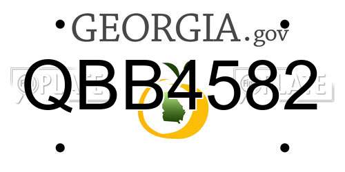 QBB4582 Georgia License Plate