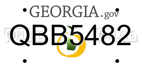 QBB5482 Georgia License Plate