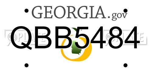 QBB5484 Georgia License Plate