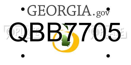 QBB7705 Georgia License Plate