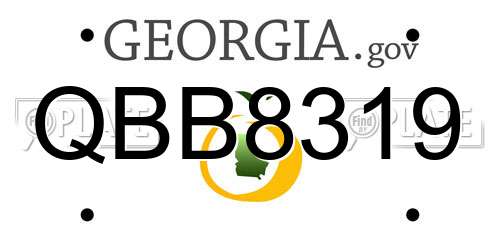 QBB8319 Georgia License Plate
