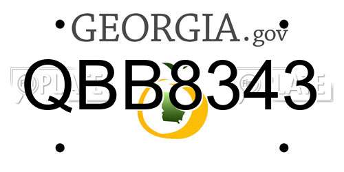 QBB8343 Georgia License Plate