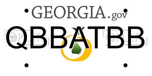 QBBATBB Georgia License Plate