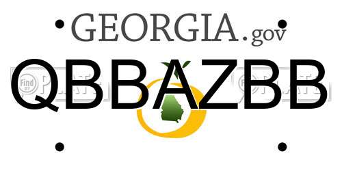 QBBAZBB Georgia License Plate
