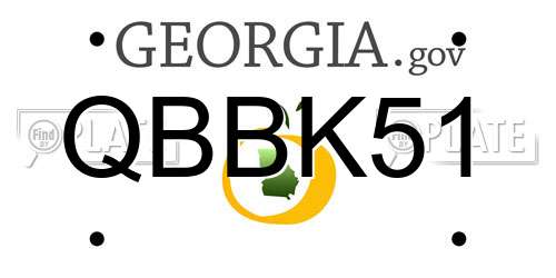 QBBK51 Georgia License Plate