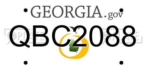 QBC2088 Georgia License Plate