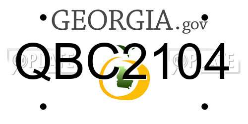QBC2104 Georgia License Plate
