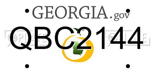 QBC2144 Georgia License Plate