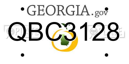 QBC3128 Georgia License Plate