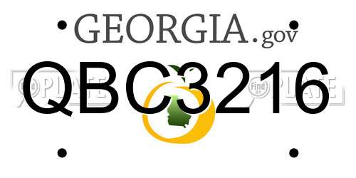 QBC3216 Georgia License Plate