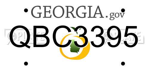 QBC3395 Georgia License Plate