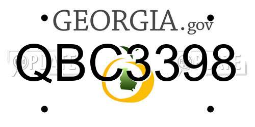 QBC3398 Georgia License Plate
