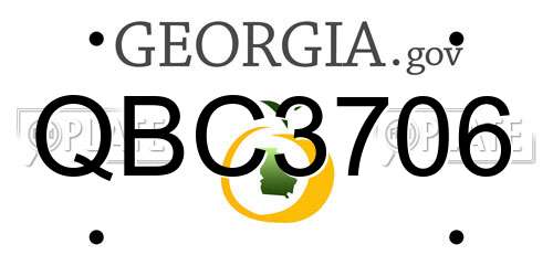 QBC3706 Georgia License Plate