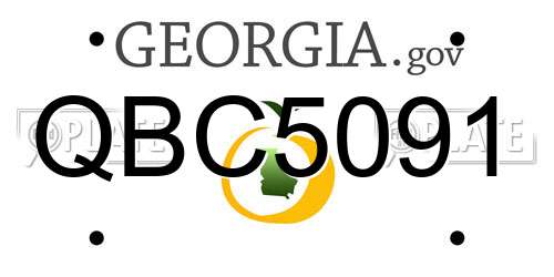 QBC5091 Georgia License Plate