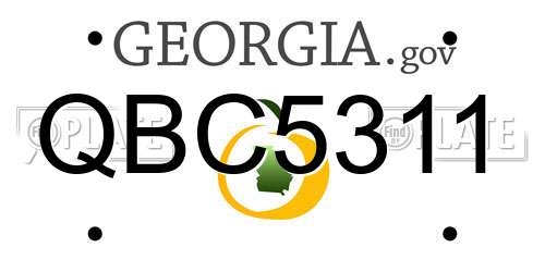 QBC5311 Georgia License Plate