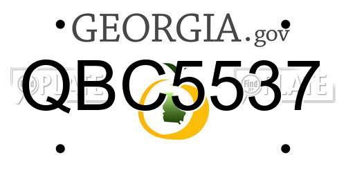 QBC5537 Georgia License Plate