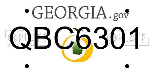 QBC6301 Georgia License Plate