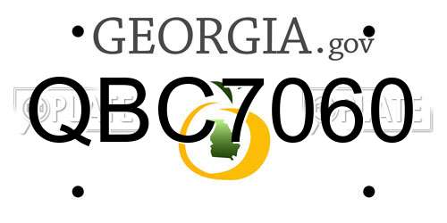 QBC7060 Georgia License Plate