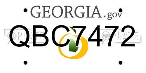 QBC7472 Georgia License Plate