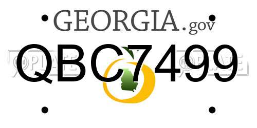 QBC7499 Georgia License Plate