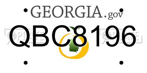 QBC8196 Georgia License Plate