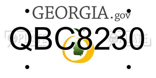 QBC8230 Georgia License Plate