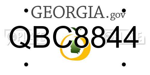 QBC8844 Georgia License Plate
