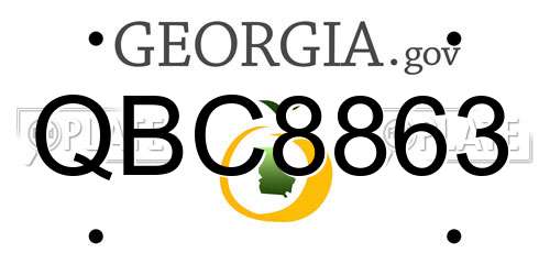QBC8863 Georgia License Plate