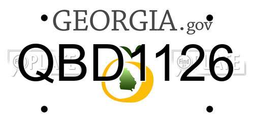 QBD1126 Georgia License Plate